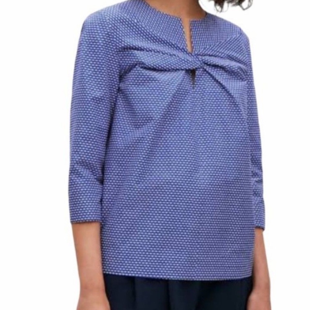 COS Blue Knot Poplin Top